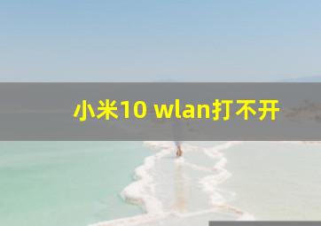 小米10 wlan打不开